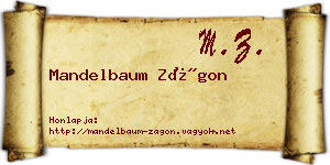 Mandelbaum Zágon névjegykártya